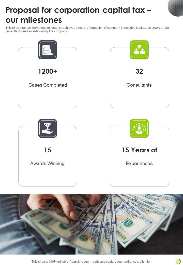 Proposal_For_Corporation_Capital_Tax_Our_Milestones_One_Pager_Sample_Example_Document_Slide_1.jpg