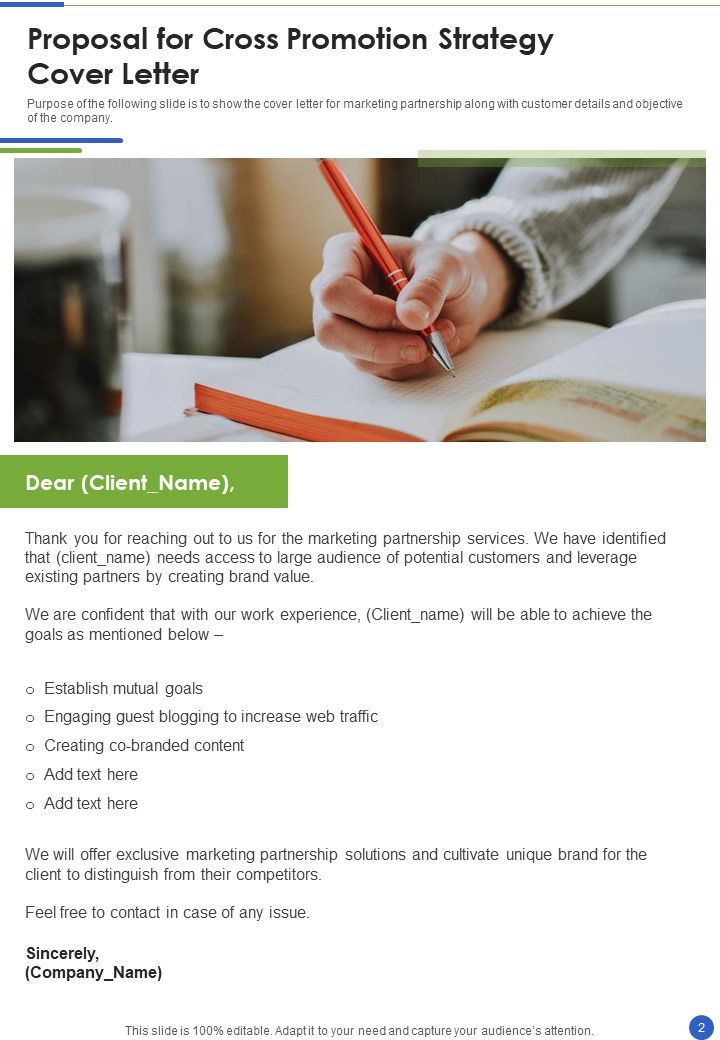 Proposal For Cross Promotion Strategy Example Document Report Doc Pdf Ppt