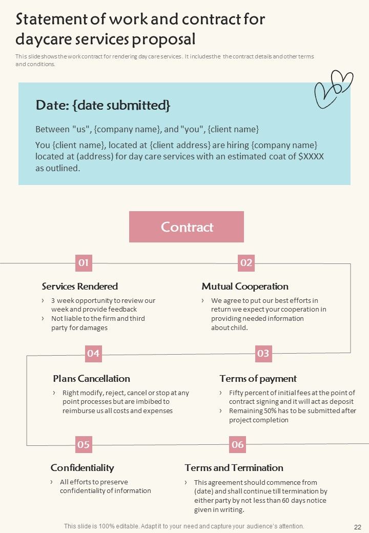 Proposal For Daycare Services Example Document Report Doc Pdf Ppt