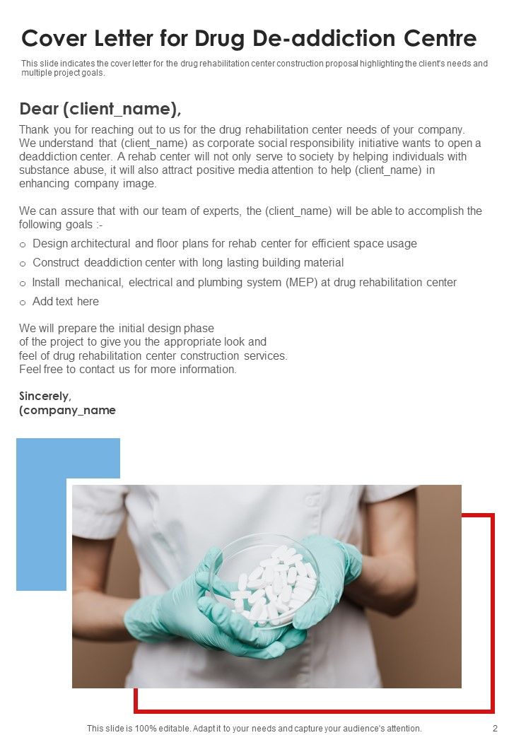 Proposal For Drug De Addiction Centre Example Document Report Doc Pdf Ppt