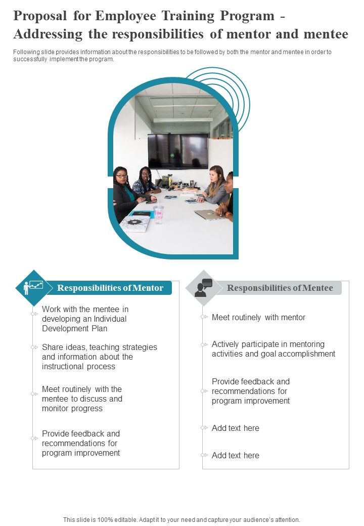 Proposal For Employee Training Program Addressing The Responsibilities One Pager Sample Example Document Slide01