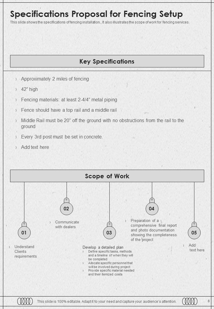 Proposal For Fencing Setup Example Document Report Doc Pdf Ppt