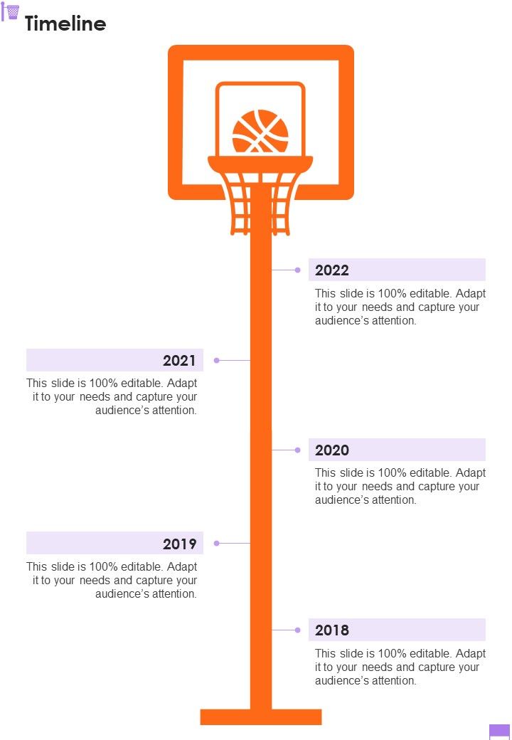 Proposal For Funding Basketball Event Timeline One Pager Sample Example Document Slide01