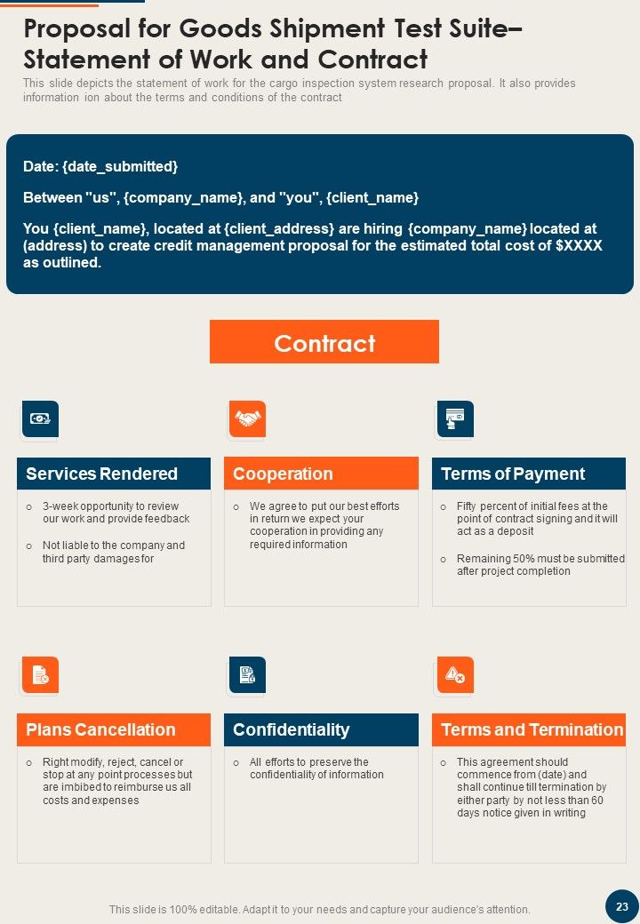 Proposal For Goods Shipment Test Suite Example Document Report Doc Pdf Ppt