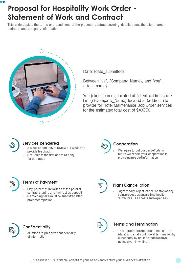 Proposal_For_Hospitality_Work_Order_Statement_Of_Work_And_Contract_One_Pager_Sample_Example_Document_Slide_1.jpg
