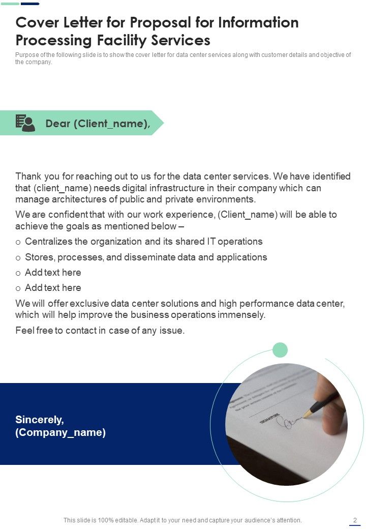 Proposal For Information Processing Facility Services Example Document Report Doc Pdf Ppt