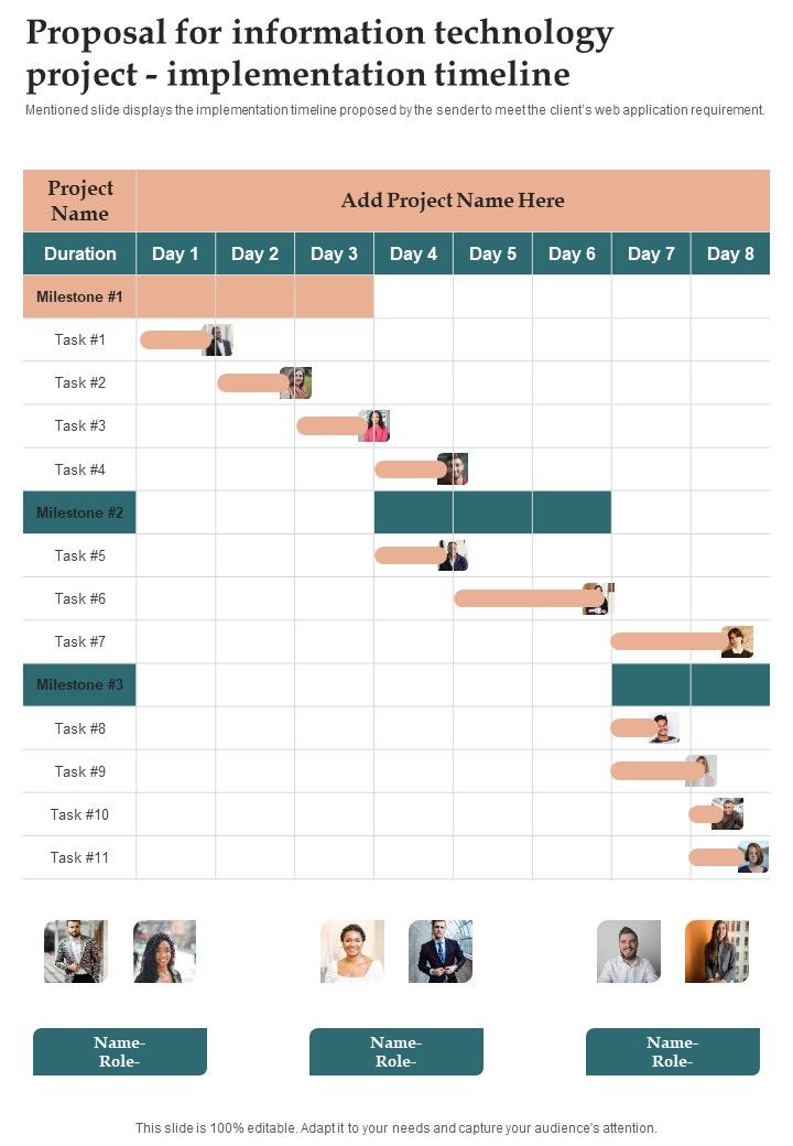 Proposal For Information Technology Project Implementation Timeline One Pager Sample Example Document Slide01