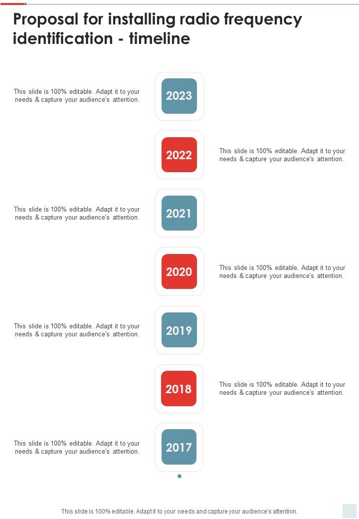 Proposal For Installing Radio Frequency Identification Timeline One Pager Sample Example Document Slide01