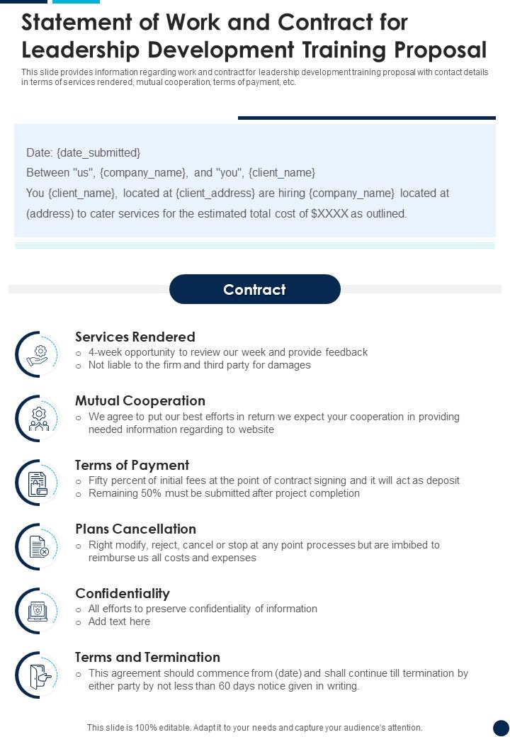 Proposal For Leadership Training And Development Program Example Document Report Doc Pdf Ppt