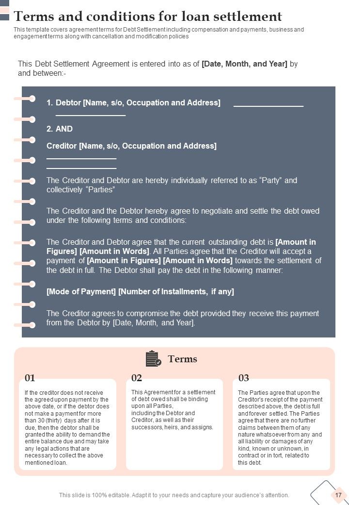 Proposal For Loan Settlement Example Document Report Doc Pdf Ppt