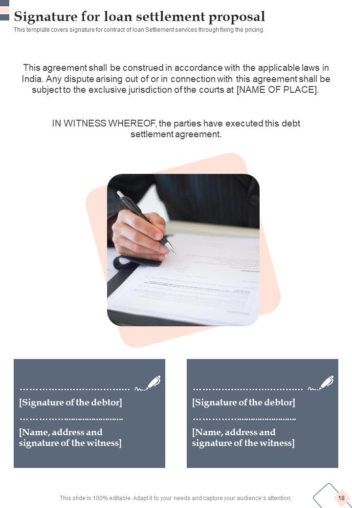 Proposal For Loan Settlement Example Document Report Doc Pdf Ppt