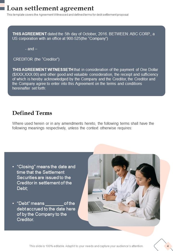 Proposal For Loan Settlement Example Document Report Doc Pdf Ppt