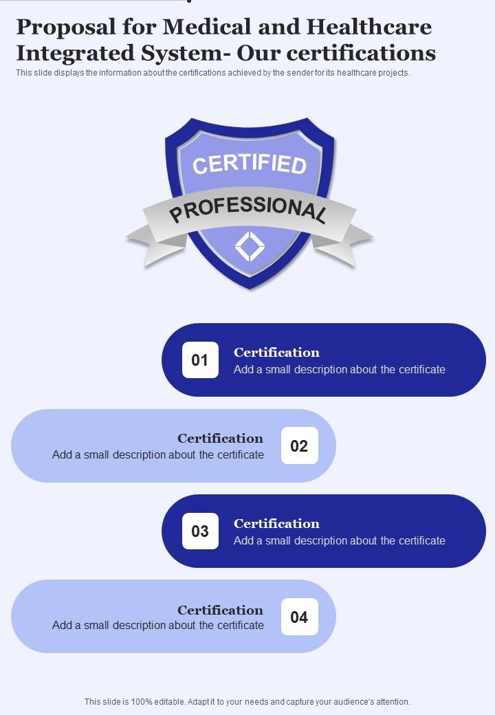 Proposal_For_Medical_And_Healthcare_Integrated_System_Our_Certifications_One_Pager_Sample_Example_Document_Slide_1.jpg