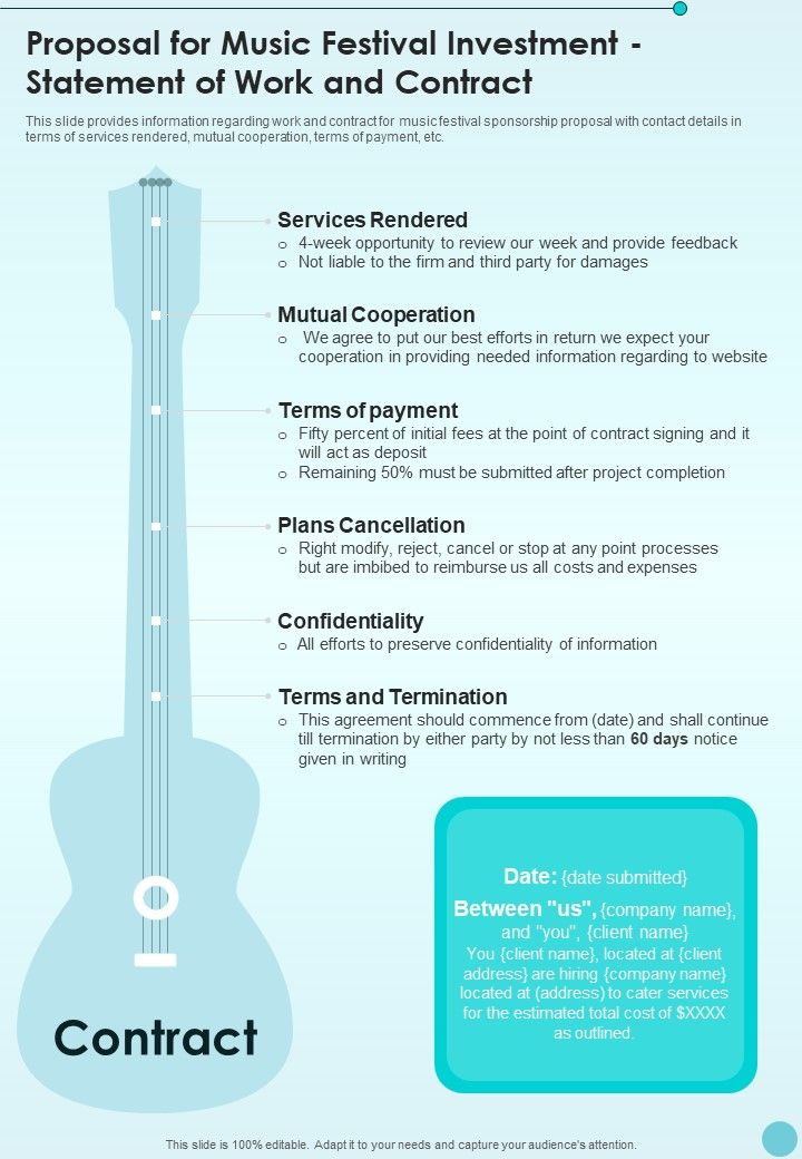 Proposal_For_Music_Festival_Investment_Statement_Of_Work_And_Contract_One_Pager_Sample_Example_Document_Slide_1.jpg