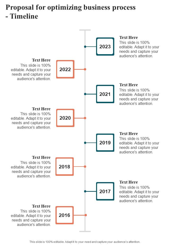 Proposal For Optimizing Business Process Timeline One Pager Sample Example Document Slide01