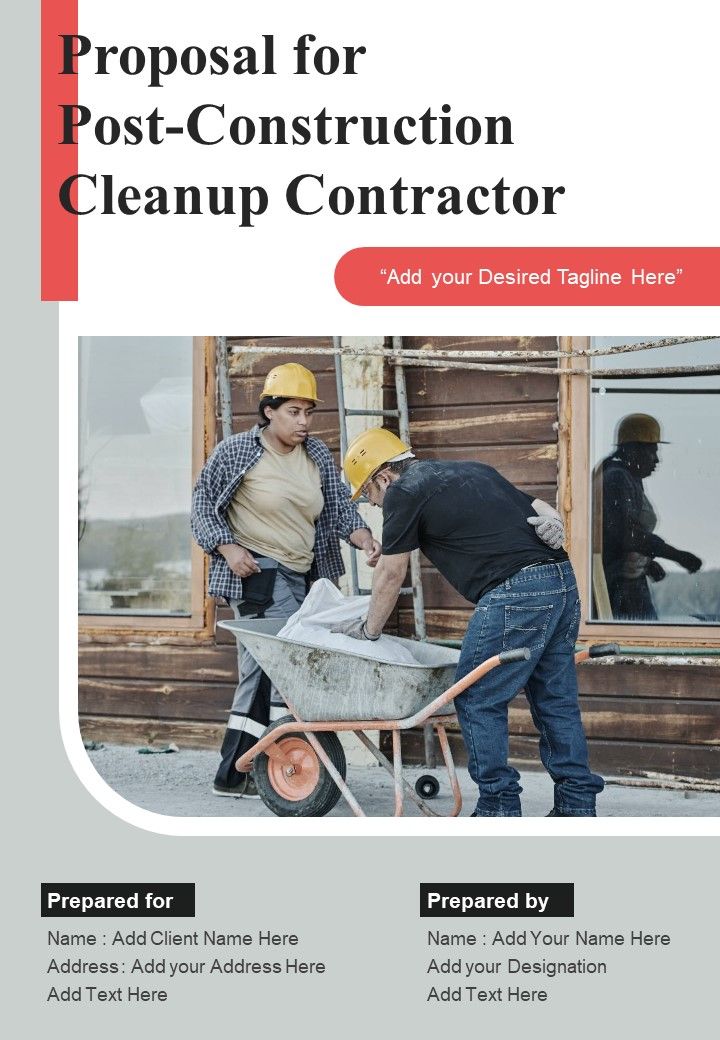Proposal For Post Construction Cleanup Contractor Example Document Report Doc Pdf Ppt Slide01