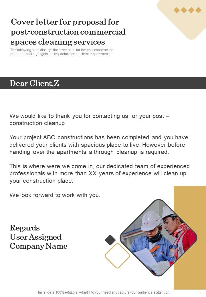 Proposal For Post Construction Commercial Spaces Cleaning Services Example Document Report Doc Pdf Ppt