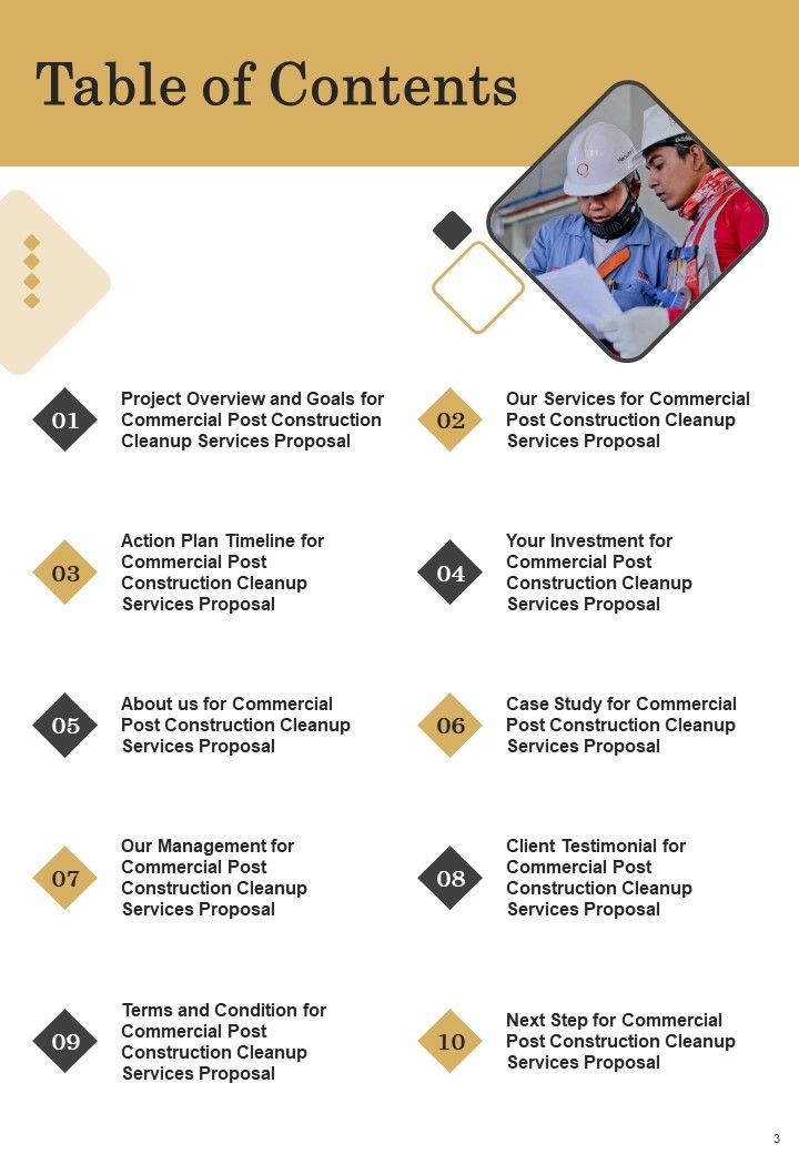 Proposal For Post Construction Commercial Spaces Cleaning Services Example Document Report Doc Pdf Ppt