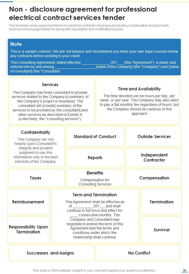 Proposal For Professional Electrical Contract Services Tender Example Document Report Doc Pdf Ppt