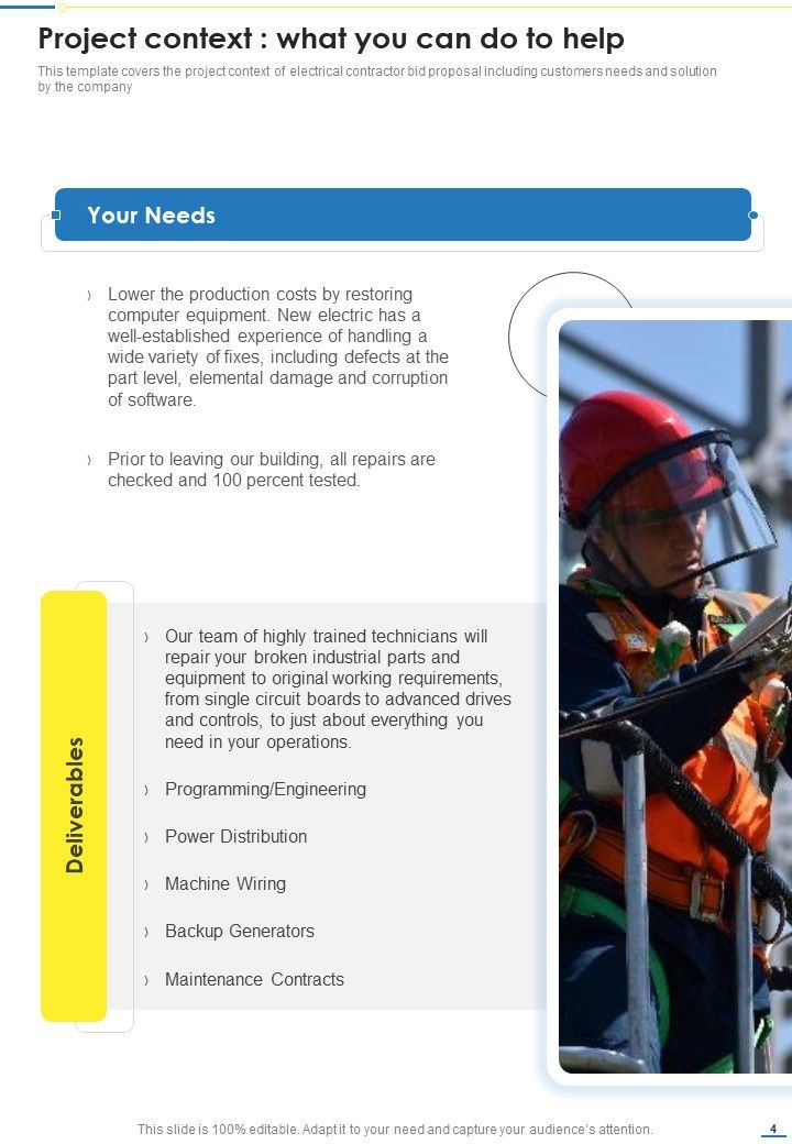 Proposal For Professional Electrical Contract Services Tender Example Document Report Doc Pdf Ppt
