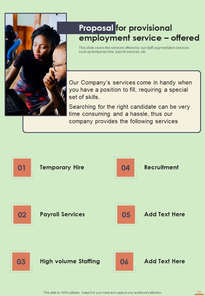 Proposal For Provisional Employment Service Example Document Report Doc Pdf Ppt
