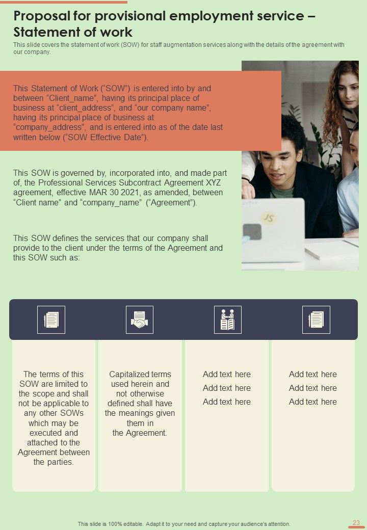 Proposal For Provisional Employment Service Example Document Report Doc Pdf Ppt
