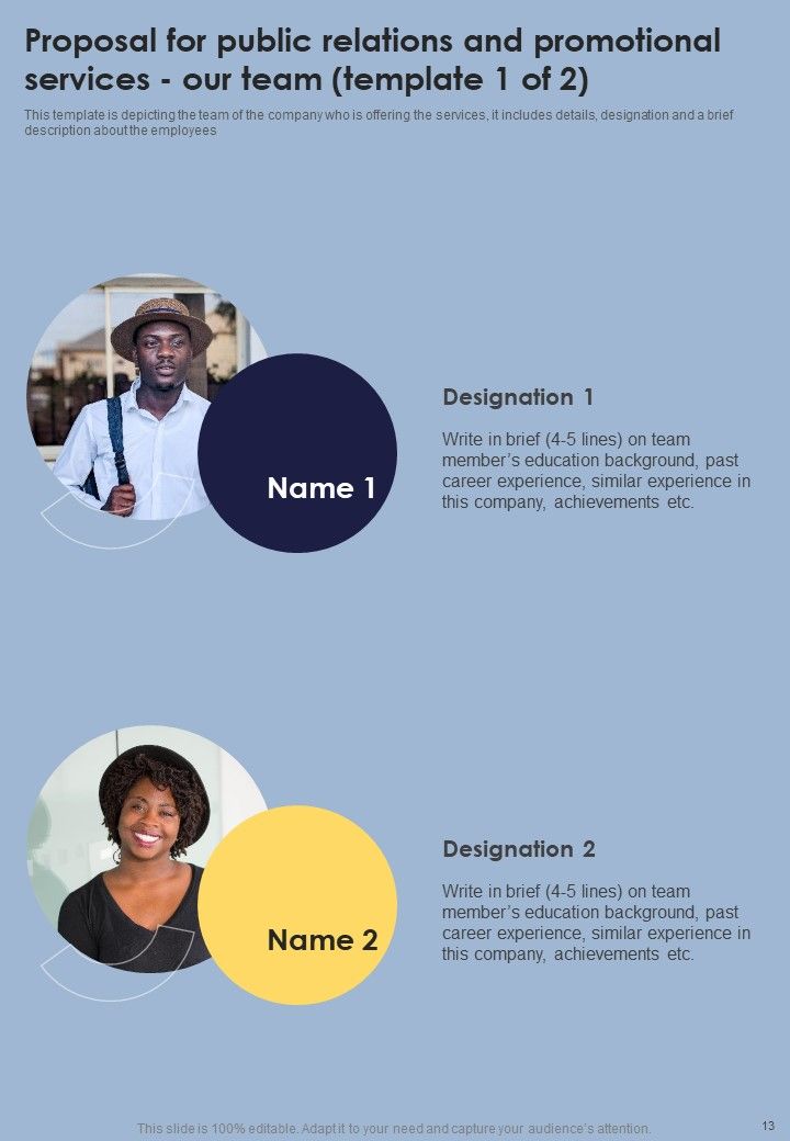 Proposal For Public Relations And Promotional Services Example Document Report Doc Pdf Ppt