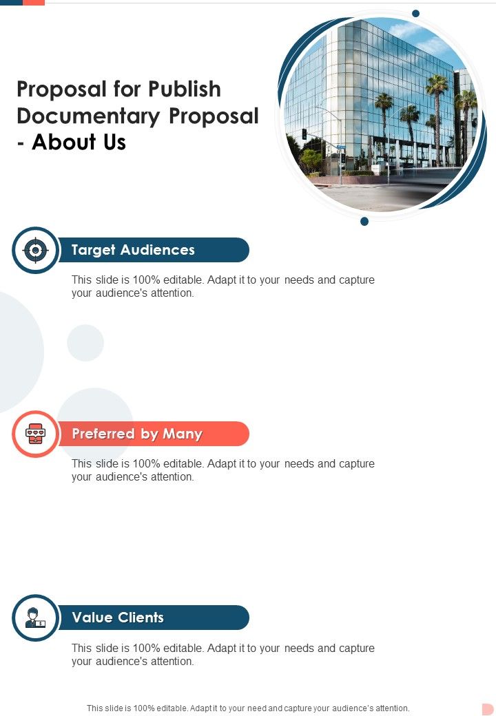 Proposal For Publish Documentary Proposal About Us One Pager Sample Example Document Slide01