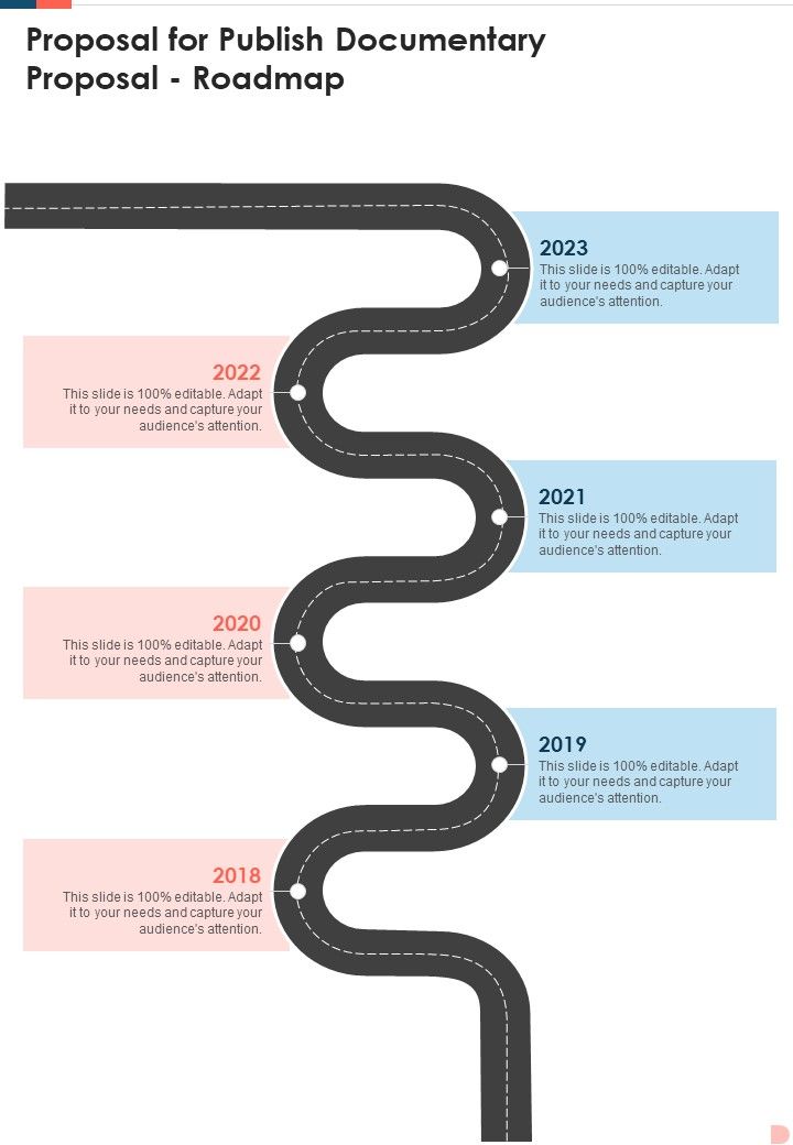 Proposal For Publish Documentary Proposal Roadmap One Pager Sample Example Document Slide01