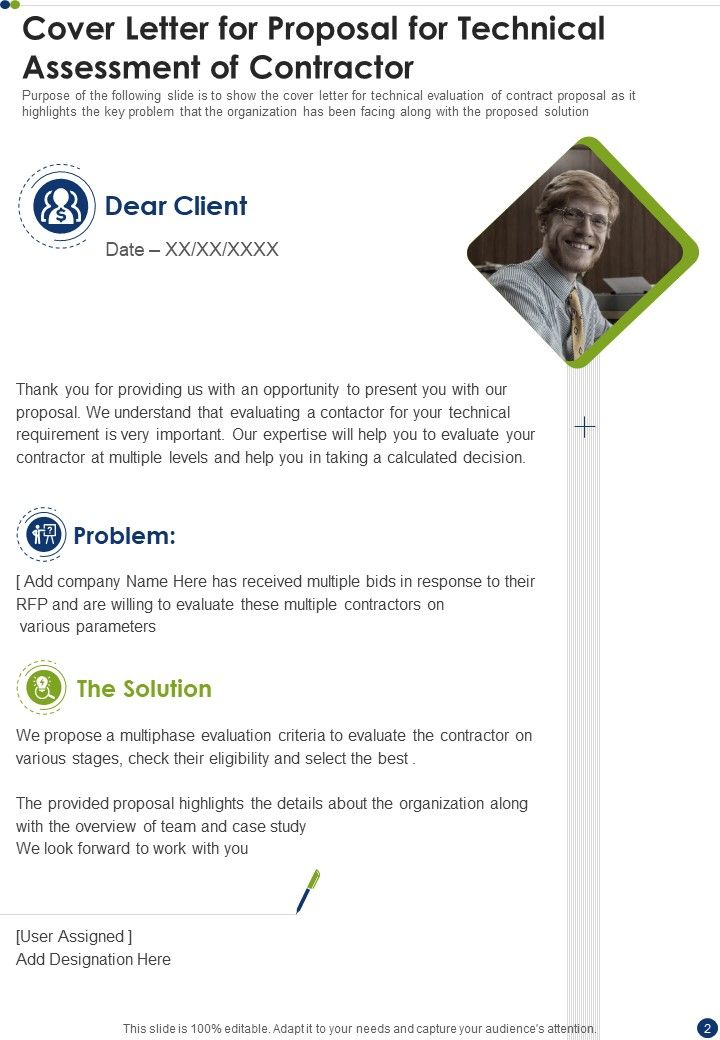 Proposal For Technical Assessment Of Contractor Example Document Report Doc Pdf Ppt