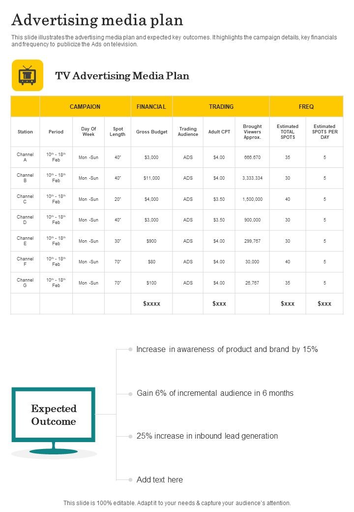 Proposal_For_Television_Advertisement_Services_Advertising_Media_Plan_One_Pager_Sample_Example_Document_Slide_1.jpg
