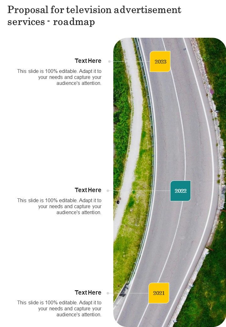 Proposal For Television Advertisement Services Roadmap One Pager Sample Example Document Slide01