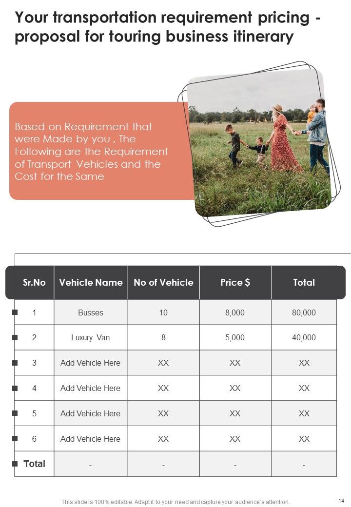 Proposal For Touring Business Itinerary Example Document Report Doc Pdf Ppt
