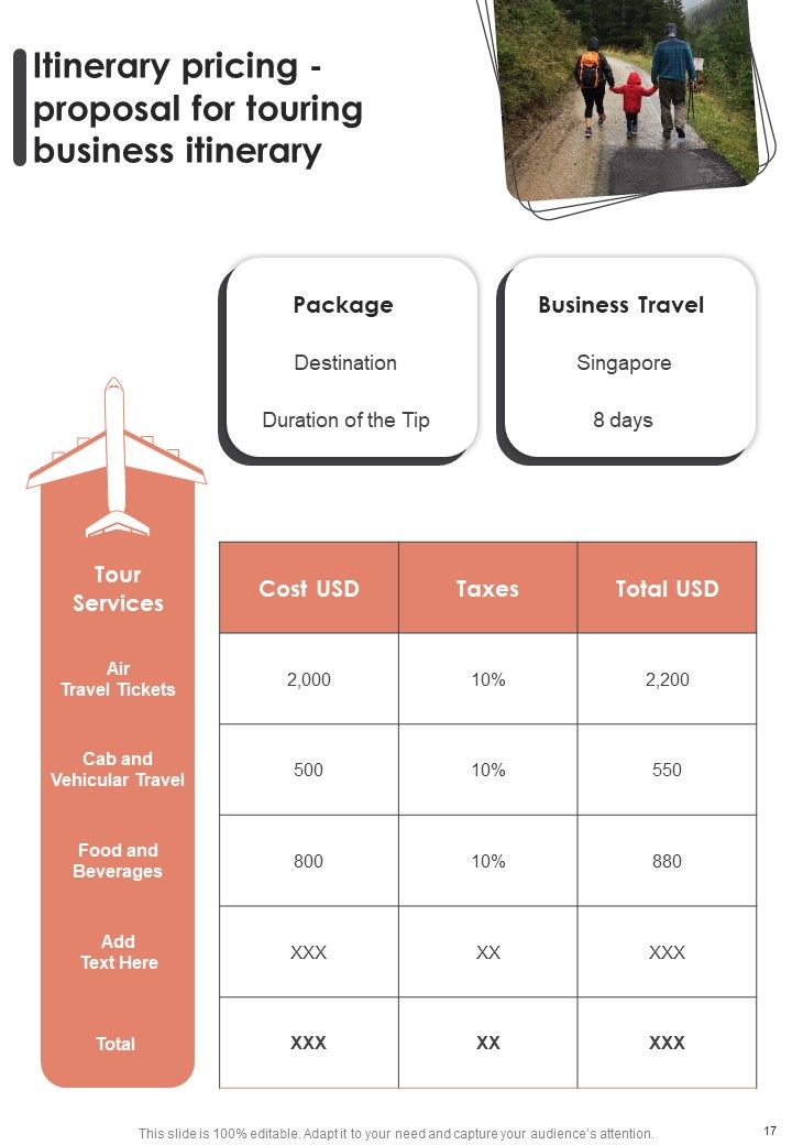 Proposal For Touring Business Itinerary Example Document Report Doc Pdf Ppt