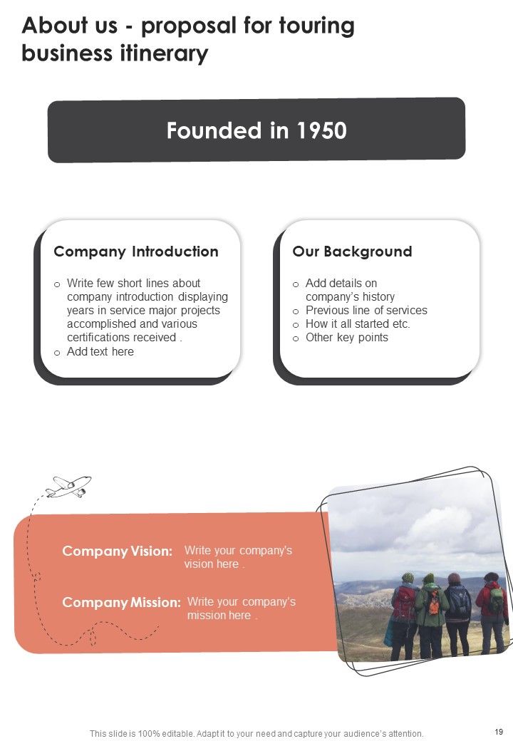 Proposal For Touring Business Itinerary Example Document Report Doc Pdf Ppt