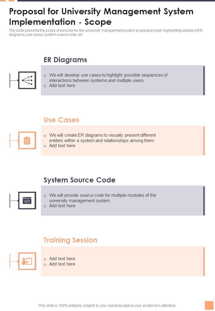 Proposal For University Management System Implementation Scope Wd One Pager Sample Example Document Slide01