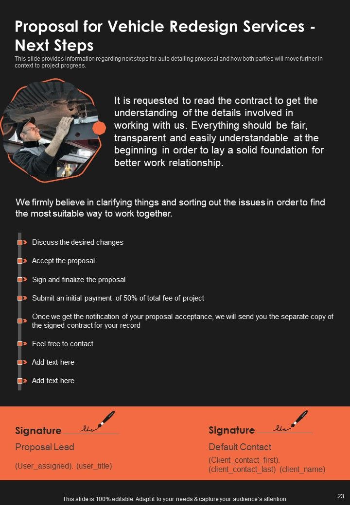 Proposal For Vehicle Redesign Services Example Document Report Doc Pdf Ppt