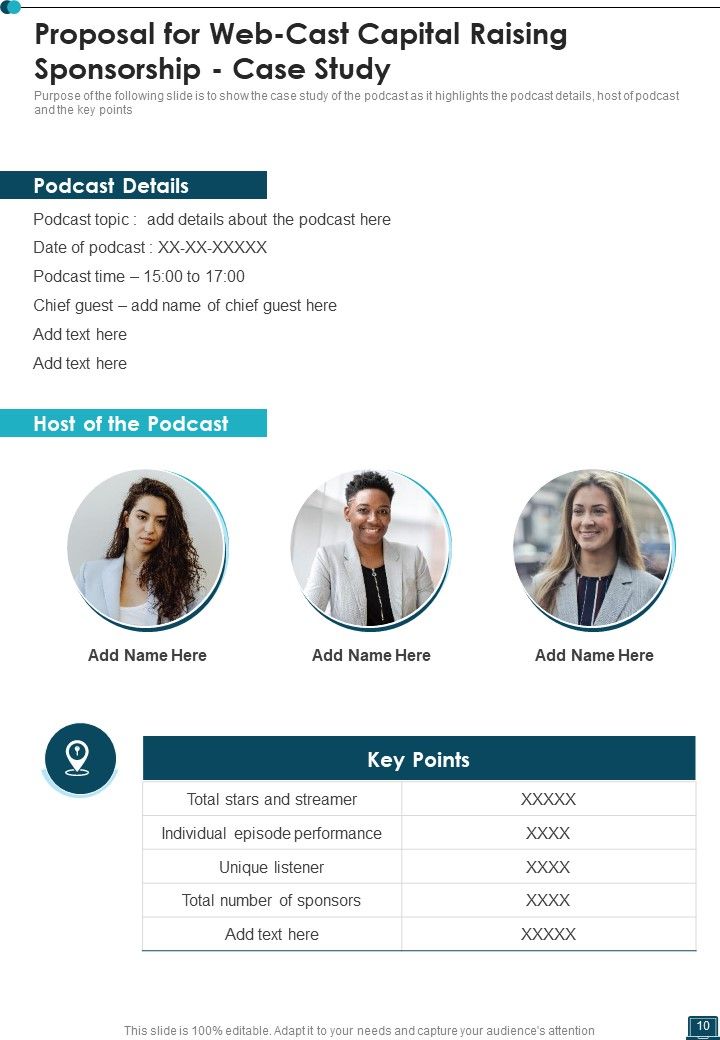 Proposal For Web Cast Capital Raising Sponsorship Example Document Report Doc Pdf Ppt