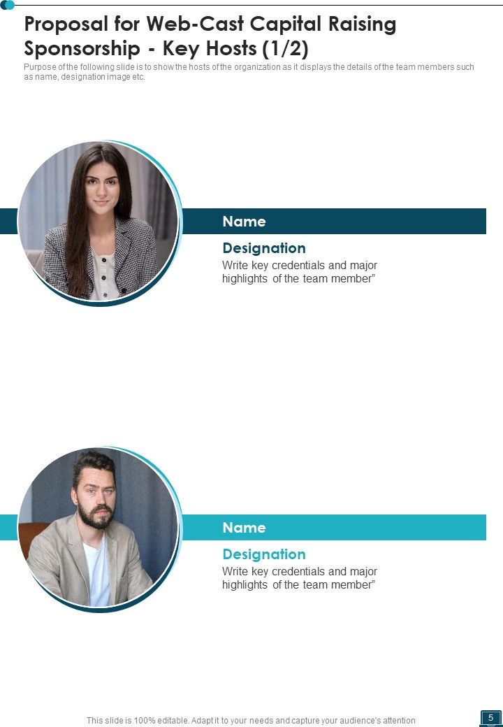 Proposal For Web Cast Capital Raising Sponsorship Example Document Report Doc Pdf Ppt