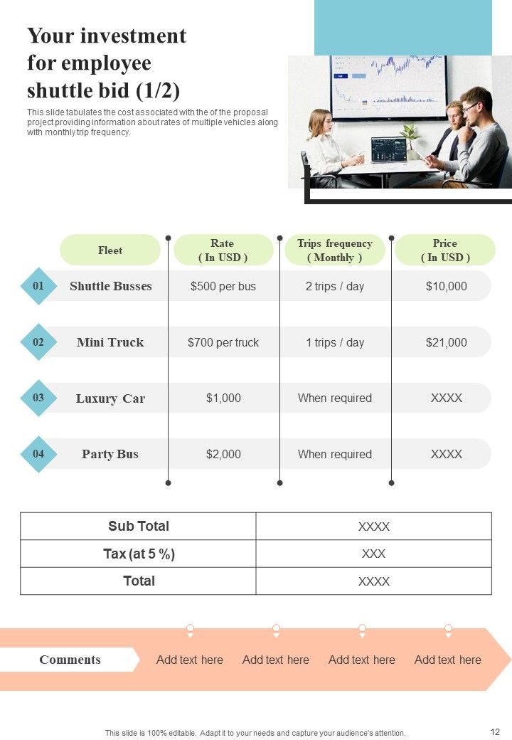 Proposal Shuttle For Employee Shuttle Bid Example Document Report Doc Pdf Ppt