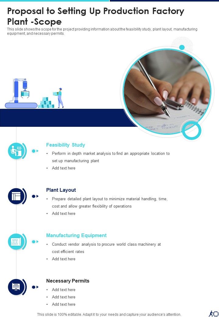 Proposal To Setting Up Production Factory Plant Scope One Pager Sample Example Document Slide01