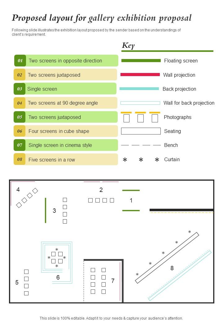 Proposed Layout For Gallery Exhibition Proposal One Pager Sample Example Document Slide01