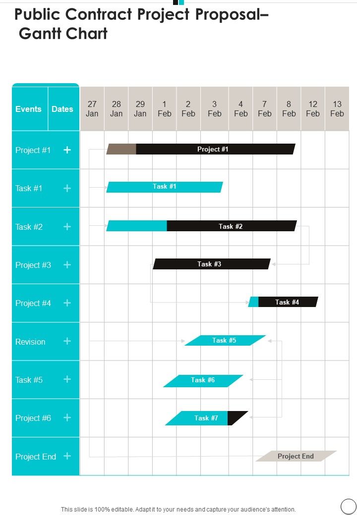 Public Contract Project Proposal Gantt Chart One Pager Sample Example Document Slide01