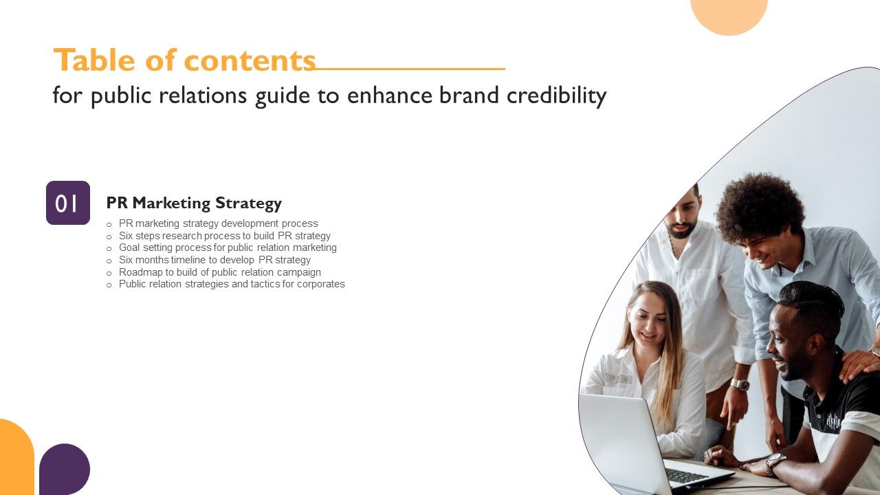 Public_Relations_Guide_To_Enhance_Brand_Credibility_Table_Of_Contents_Elements_PDF_Slide_1.jpg