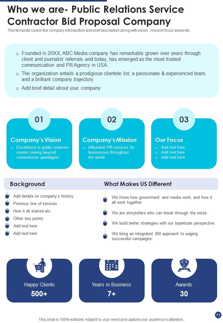 Public Relations Service Contractor Bid Proposal Example Document Report Doc Pdf Ppt