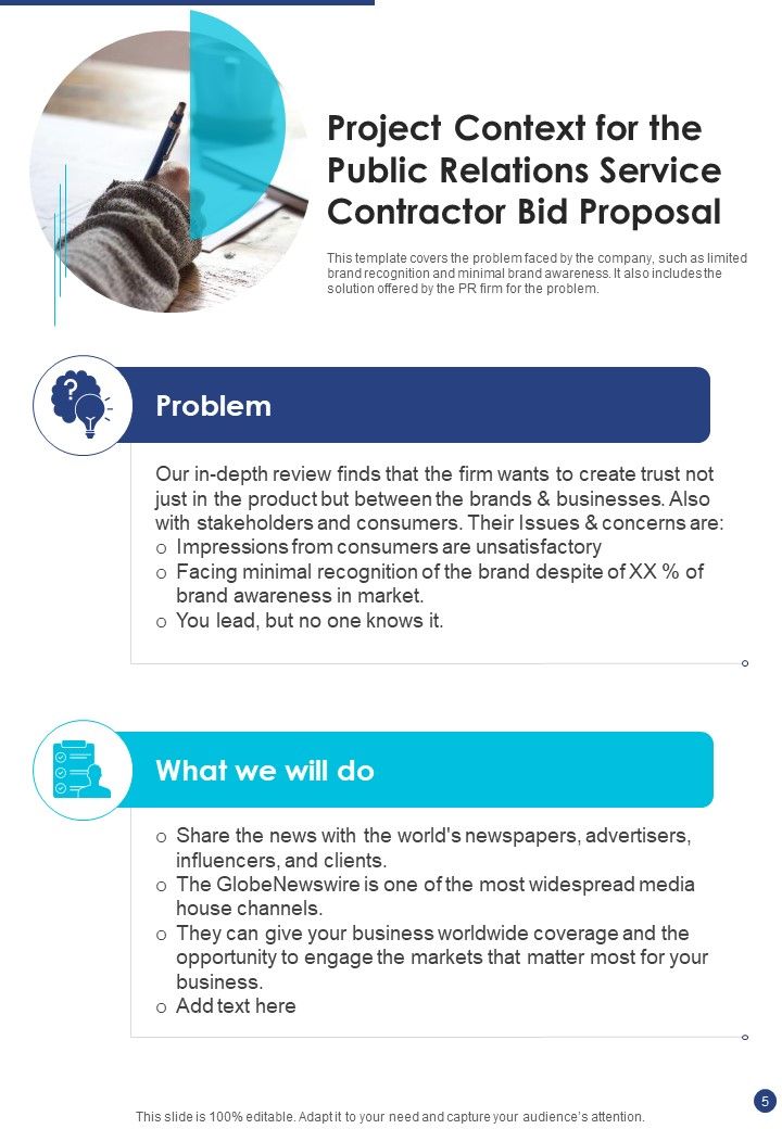 Public Relations Service Contractor Bid Proposal Example Document Report Doc Pdf Ppt