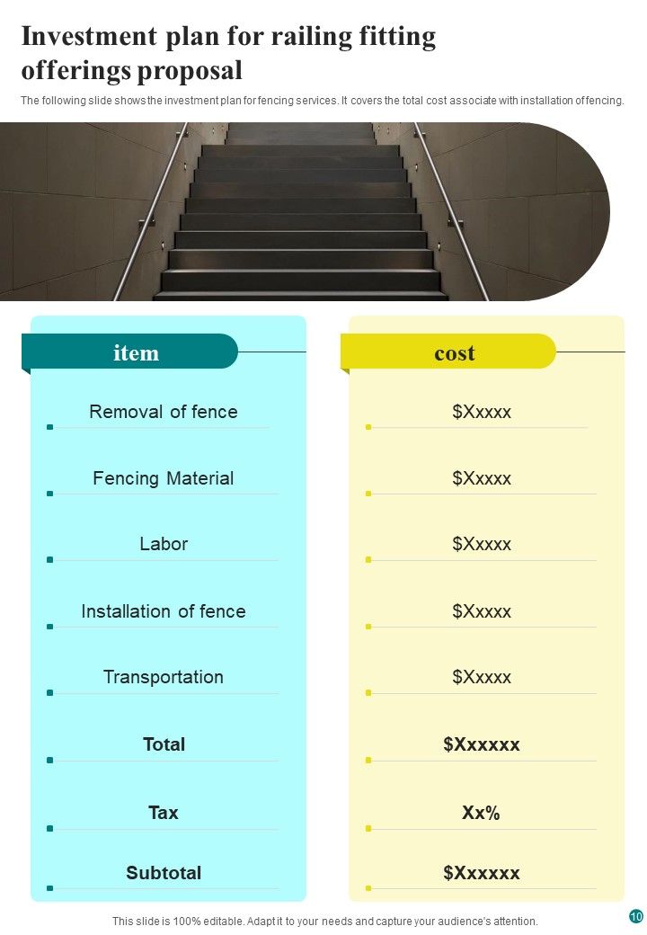 Railing Fitting Offerings Proposal Example Document Report Doc Pdf Ppt