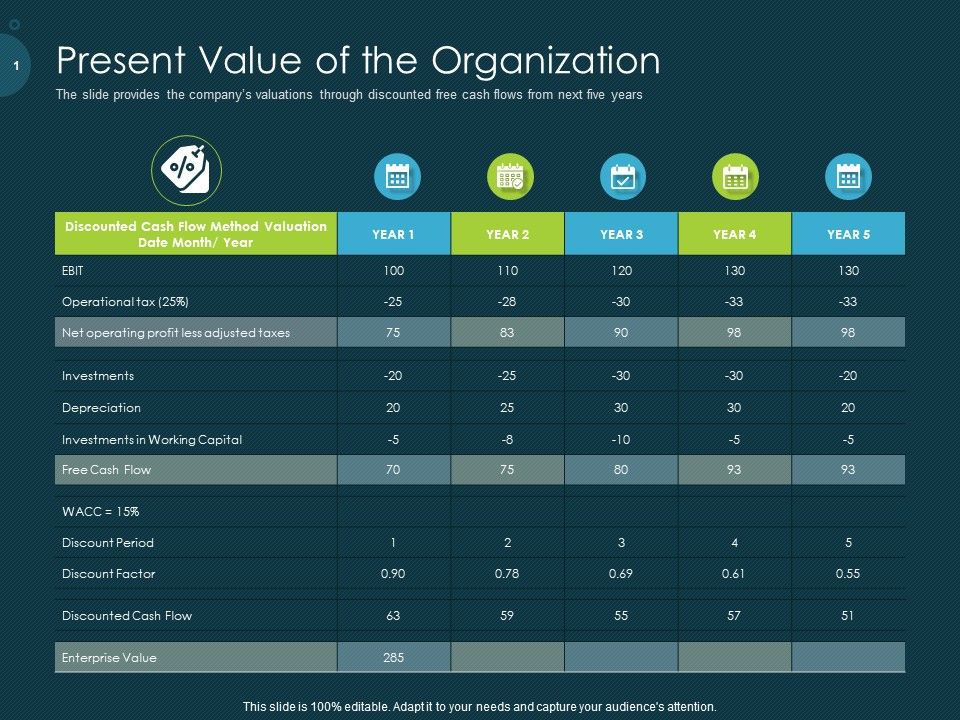 Raise_Funding_From_Pre_Seed_Capital_Present_Value_Of_The_Organization_Elements_PDF_Slide_1.jpg