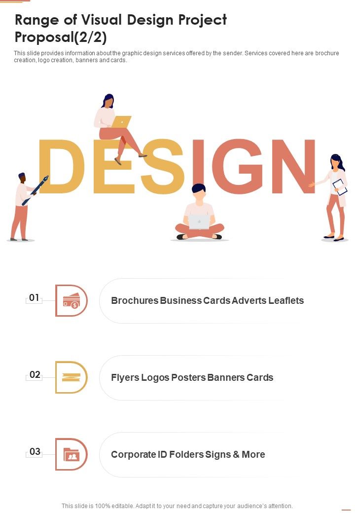 Range Of Visual Design Project Proposal One Pager Sample Example Document Slide01