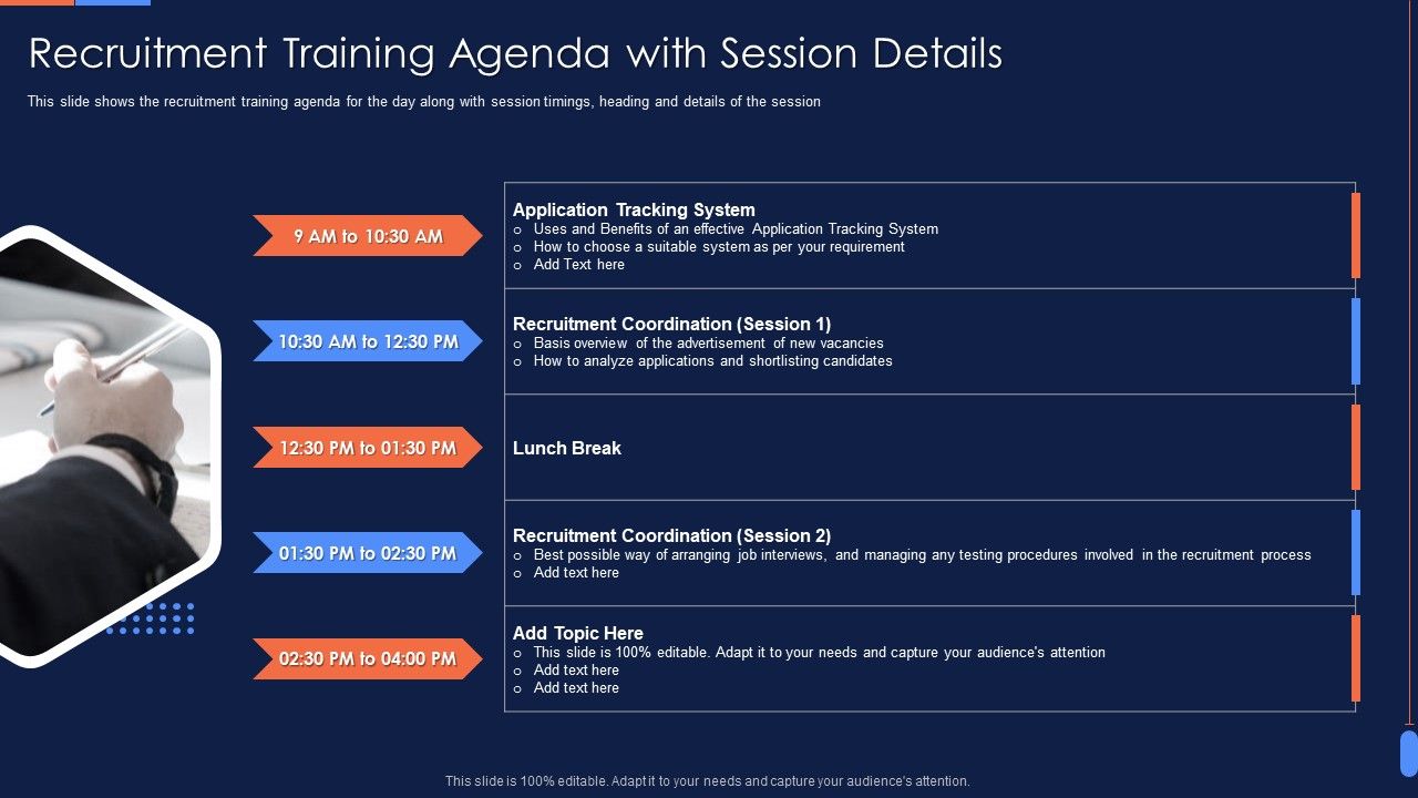 Recruitment_Training_To_Optimize_Recruitment_Training_Agenda_With_Session_Details_Themes_PDF_Slide_1.jpg